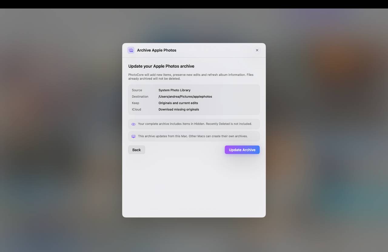 Actualización del archivo: solo lo nuevo por copiar, antes de confirmar